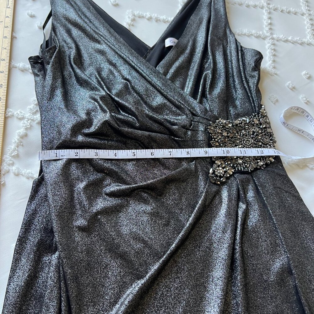 Calvin Klein Cocktail dress silver & black with embellishment Size 8 - Picture 3 of 16